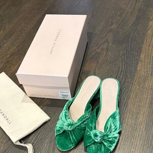 Loeffler Randall daphne Velvet kitten nwt size 6 Mules Anthropologie display